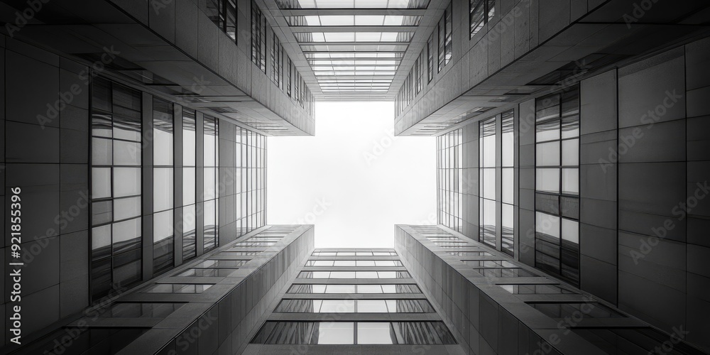 Modern Building Facade with Gridded Windows