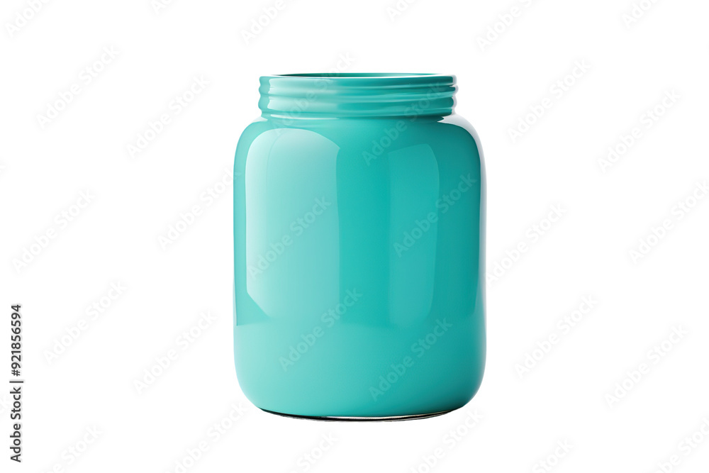 Vibrant Turquoise Jar Captured in Soft Natural Light on a Sunny Day on White or PNG Transparent Background. Vibrant Turquoise Jar Captured in Soft Natural Light on a Sunny Day on White or PNG Transparent Background.