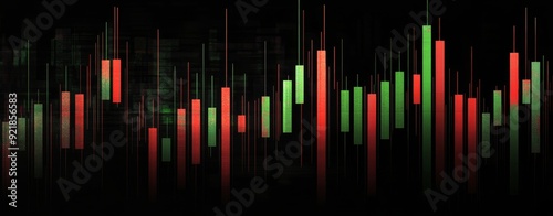 candlestick chart of stock market or trading graph on black background