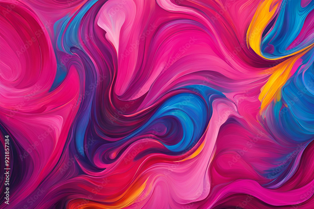 Abstract art background. Oil painting on canvas. New 2023 trending PANTONE 18-1750 Viva Magenta color