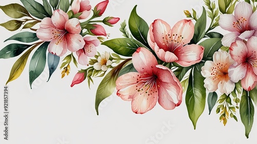 Wildflowers frame watercolor, Floral frame for wedding invitation card, white background