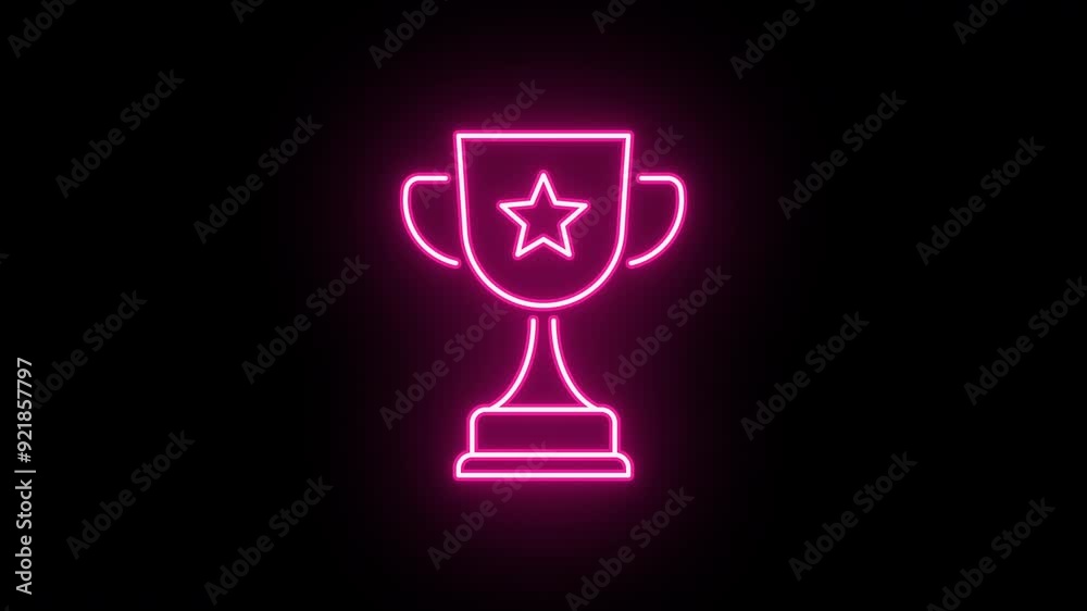 Neon prize cup icon animation, fast colorful flicker. Glowing neon reward cup, looped fast winking animation. Award, sport trophy, winner, game reward and achievement, victory. Colorful blink Neon prize cup icon animation, fast colorful flicker. Glowing neon reward cup, looped fast winking animation. Award, sport trophy, winner, game reward and achievement, victory. Colorful blink