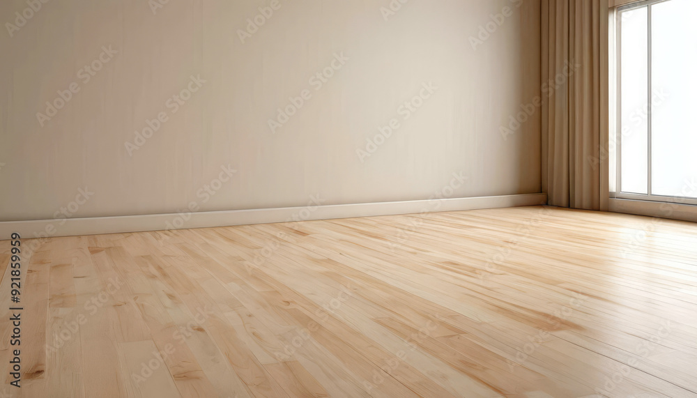 The wooden floor is light, the wall is the color of a complex bone. The wooden floor is light, the wall is the color of a complex bone.