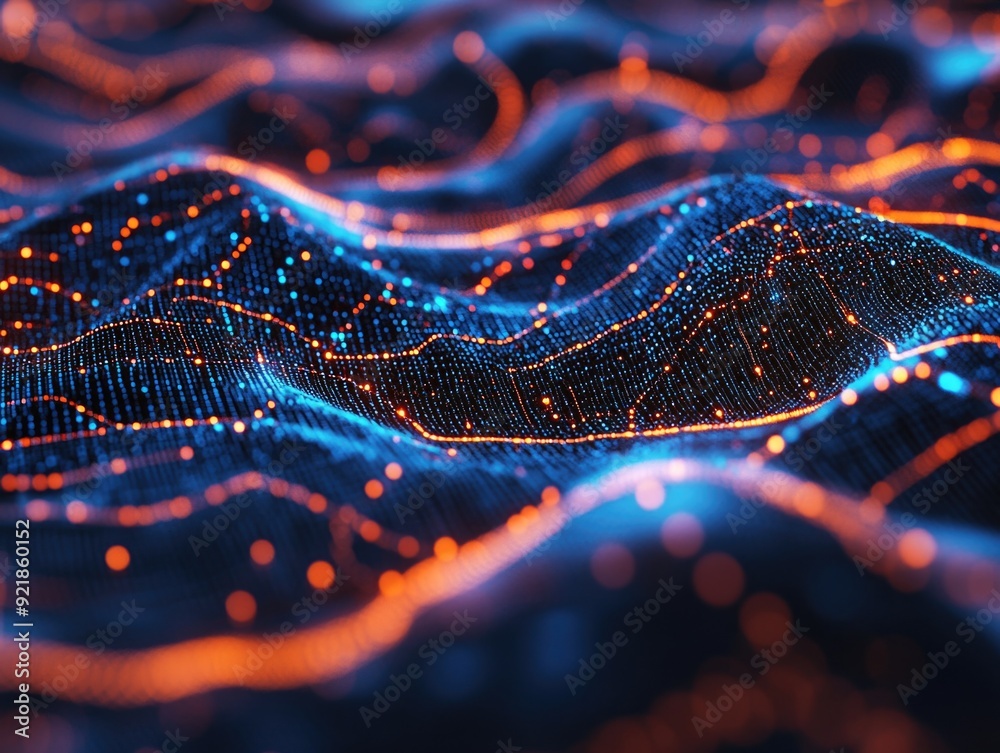 Wave of blue and orange lights Wave of blue and orange lights