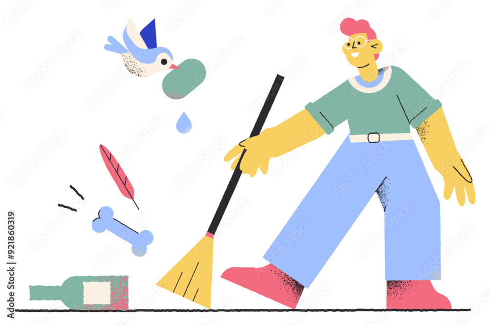 Fototapeta premium Cleaning up
