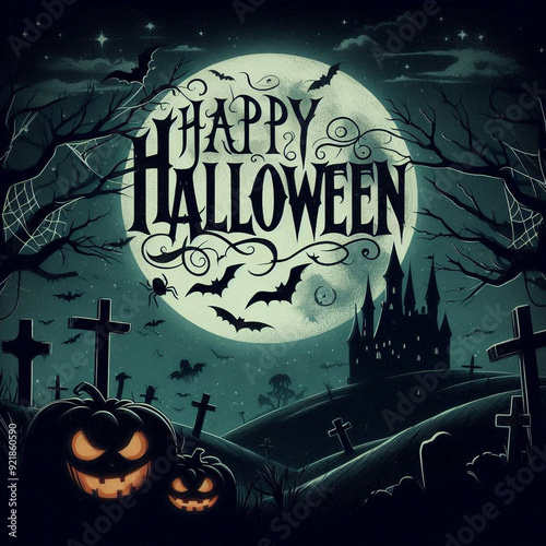 This mysterious illustration is created for Happy Halloween festival