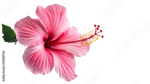 pink hibiscus flower isolated on white background : 