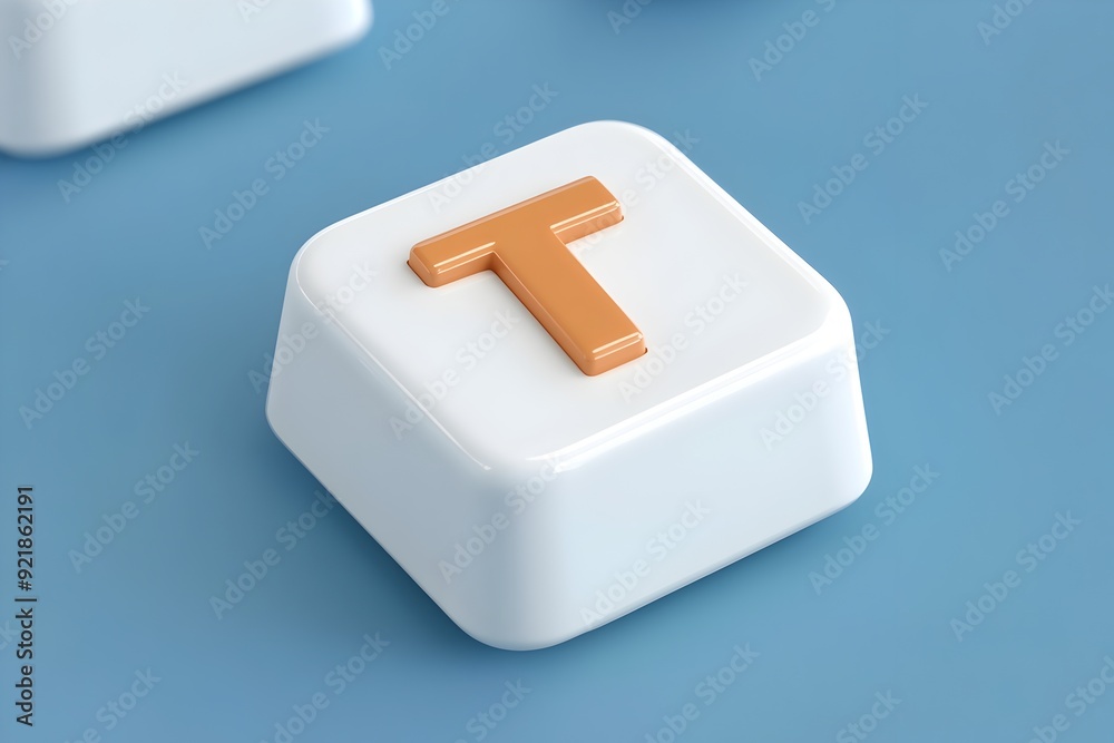 Isolated Keyboard Key T on Plain White Background Isolated Keyboard Key T on Plain White Background
