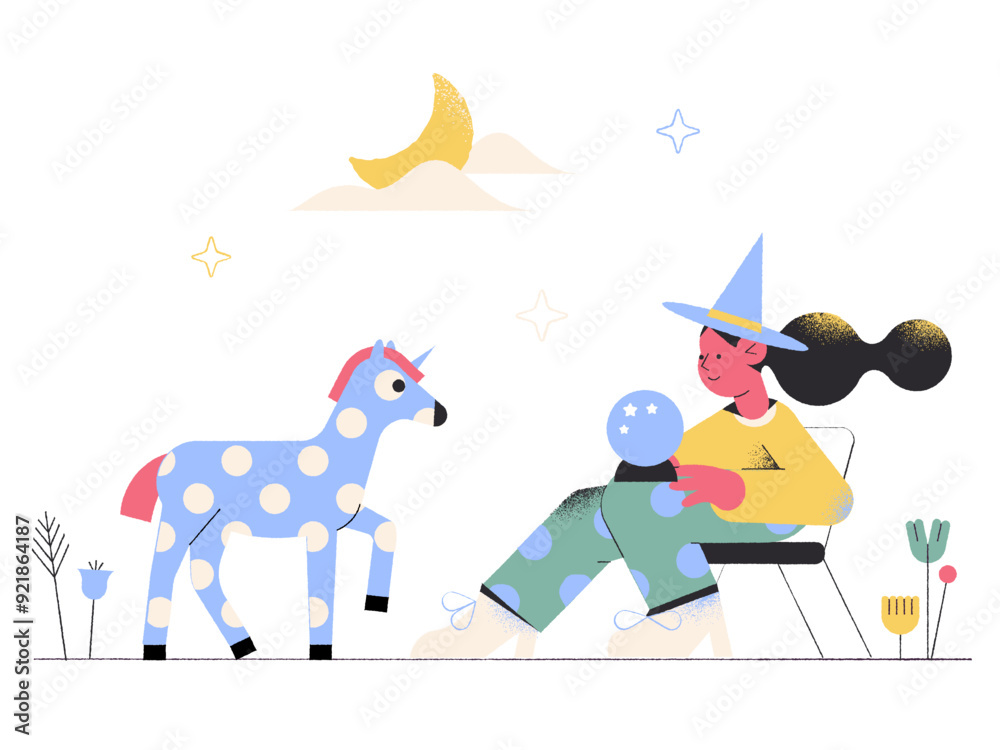 Witch with unicorn Witch with unicorn