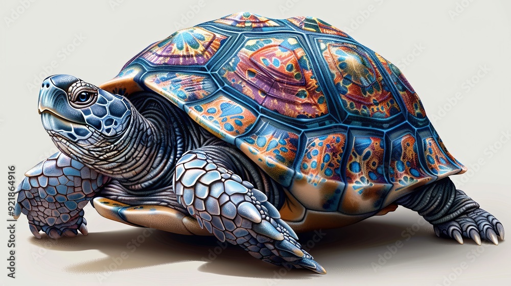 turtle on a white background A friendly turtle with a patterned shell isolated turtle on a white background A friendly turtle with a patterned shell isolated
