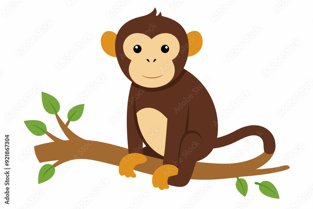 Obraz premium A Monkey sitting on the tree
