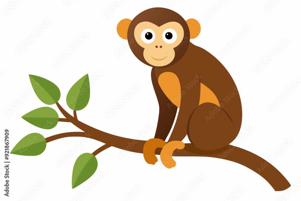 Obraz premium A Monkey sitting on the tree