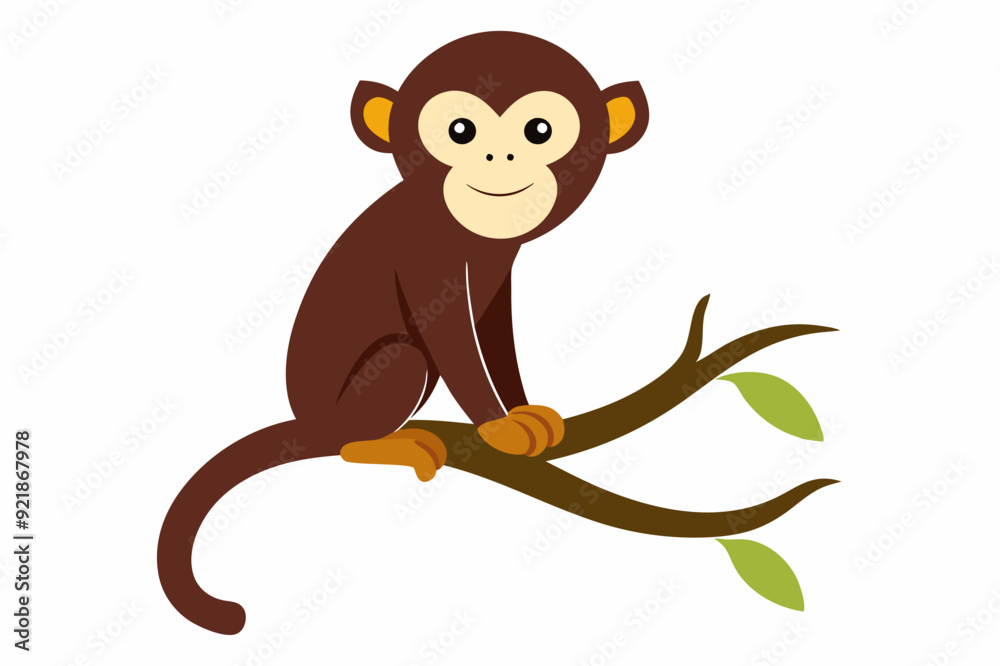 Obraz premium A Monkey sitting on the tree