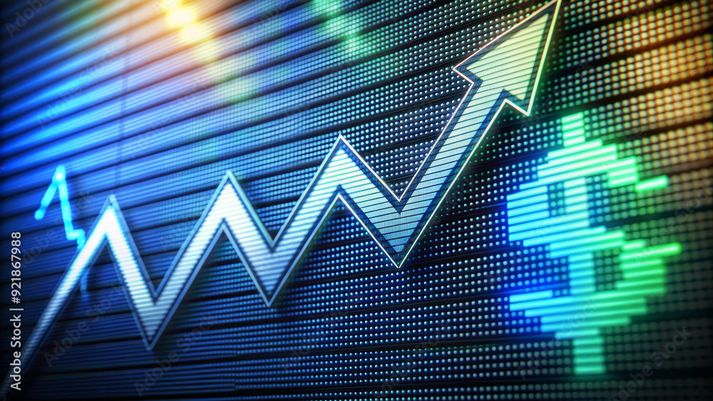 Fototapeta premium Financial Growth and Success on a LED Screen.