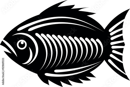 Fish collection silhouette vector trendy design photo