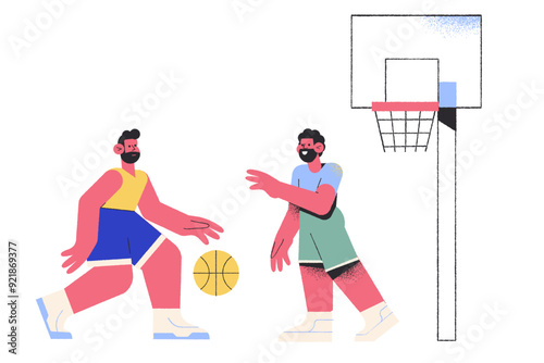 Playing basketball