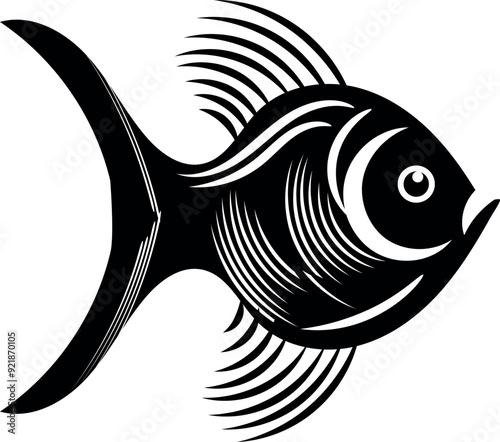 Fish collection silhouette vector trendy design photo