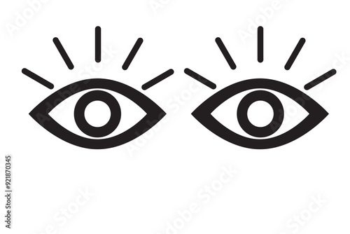 Eye icon set. Eye symbol. Open eyes images. Vector
