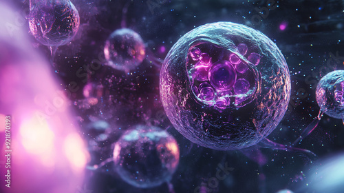 Stem cell research, depicted in conceptual computer artwork.