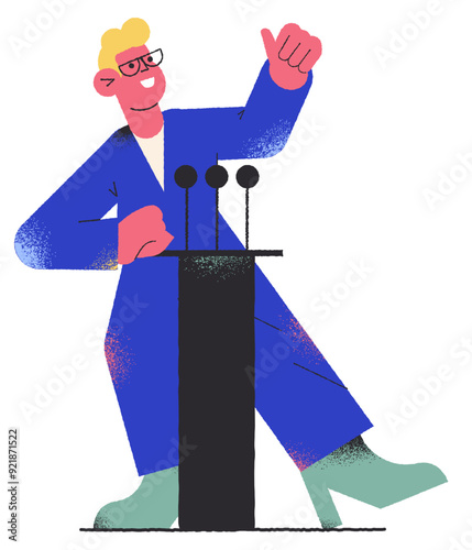 Public speaker giving a lecture