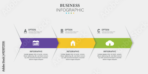 Vector infographic template with icons. 3 options or steps