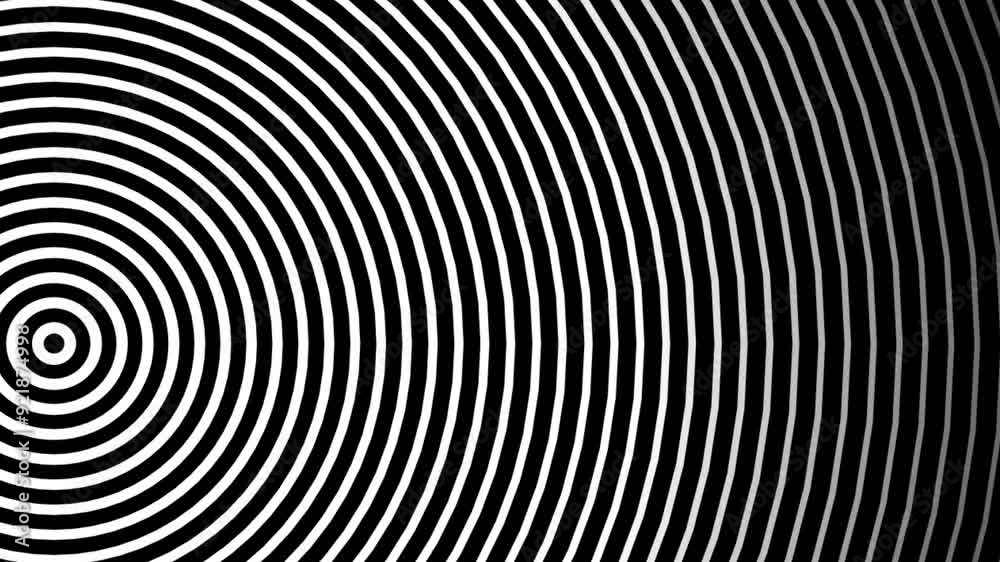 4K Abstract radial and polygonal loop animation. Black and white looping animation. monochrome loop. hypnotic effect loop
