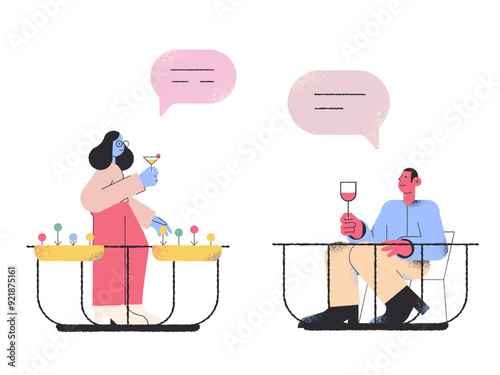 Isolated chatting from balconies