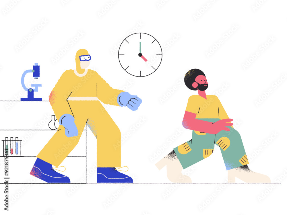 Obraz premium A man going away from a doctor