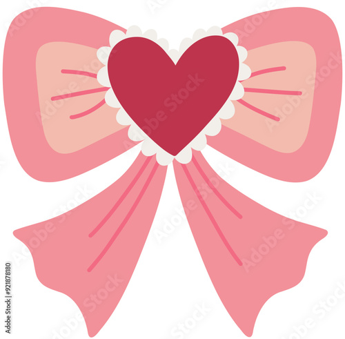 Decorative Ribbon with Heart Brooch