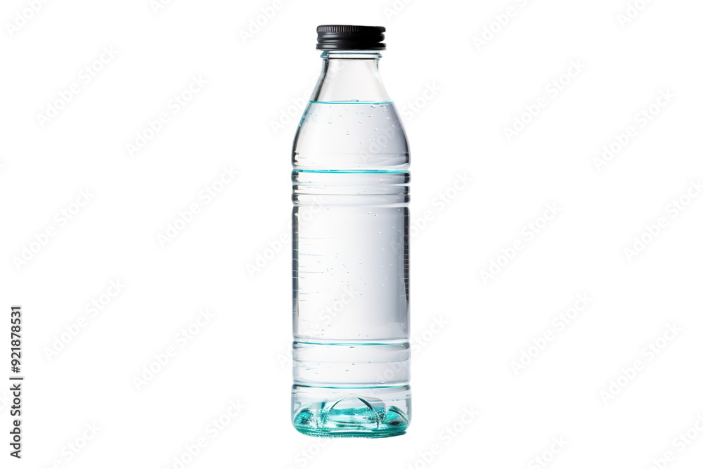 Refreshing Bottle of Clear Water Captured in Studio Lighting Against a Minimalist Background on White or PNG Transparent Background. Refreshing Bottle of Clear Water Captured in Studio Lighting Against a Minimalist Background on White or PNG Transparent Background.