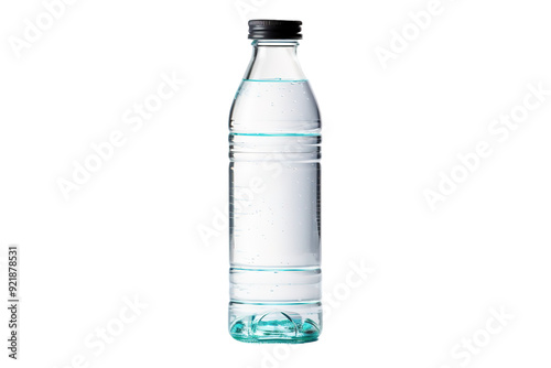 Refreshing Bottle of Clear Water Captured in Studio Lighting Against a Minimalist Background on White or PNG Transparent Background.