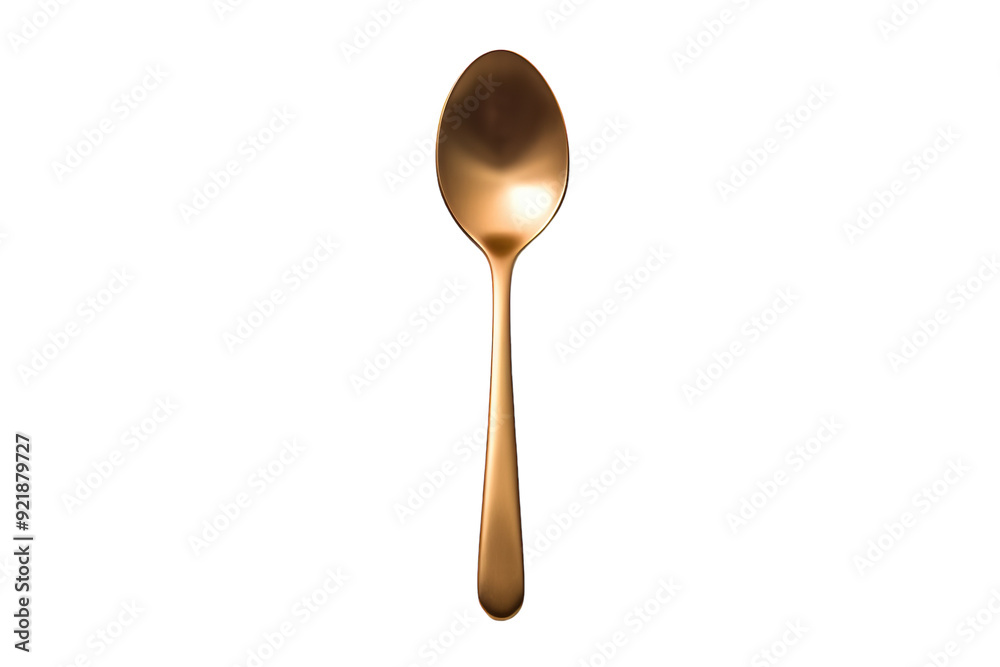 Elegant Shiny Copper Spoon Artfully Placed on Simple White Background for Culinary Inspiration on White or PNG Transparent Background. Elegant Shiny Copper Spoon Artfully Placed on Simple White Background for Culinary Inspiration on White or PNG Transparent Background.