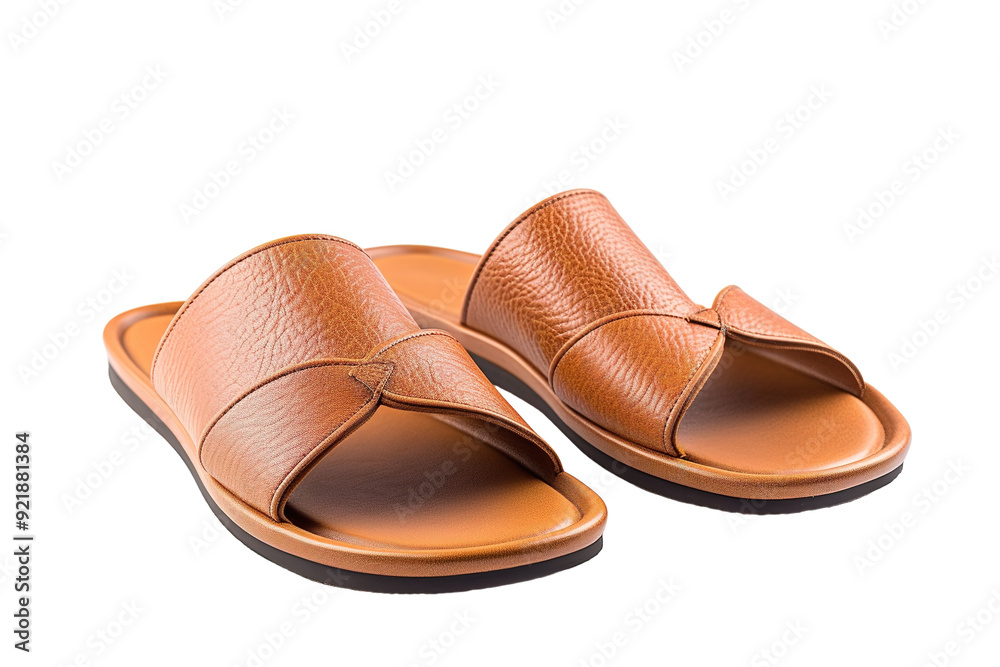 Stylish Leather Slippers Perfect for Relaxing at Home on a Sunny Afternoon on White or PNG Transparent Background. Stylish Leather Slippers Perfect for Relaxing at Home on a Sunny Afternoon on White or PNG Transparent Background.