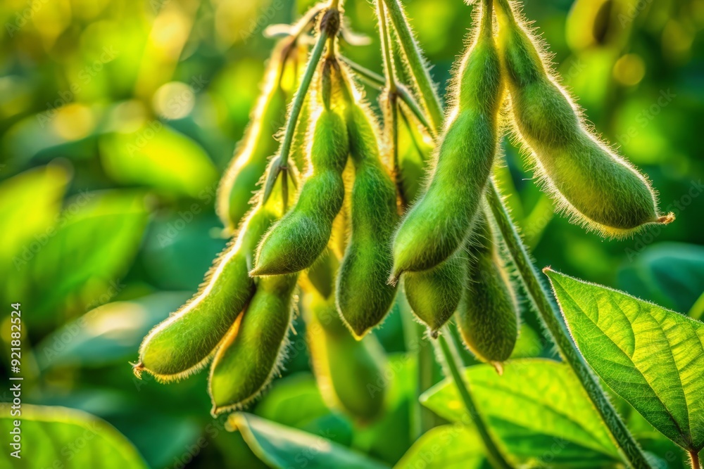 Soy Bean Pods on a Plant in a Field. Soy Bean Pods on a Plant in a Field.