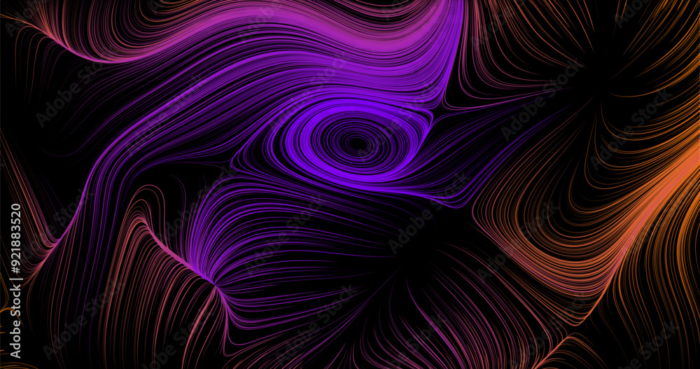 Digital technologies. Wavy multi-colored lines on a black background. Vector illustration for your design. Digital technologies. Wavy multi-colored lines on a black background. Vector illustration for your design.