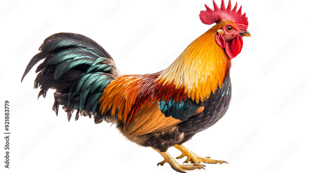 Colorful Rooster with Red Colorful Rooster with Red