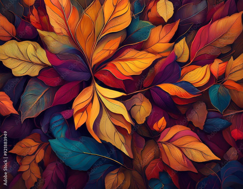 custom made wallpaper toronto digitalAbstract Pile of Autumn Leaves Colorful Varied Shapes in Visually Pleasing Pattern