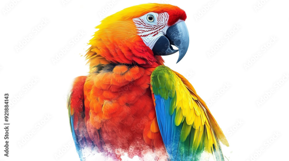 Obraz premium Colorful Macaw Parrot with a