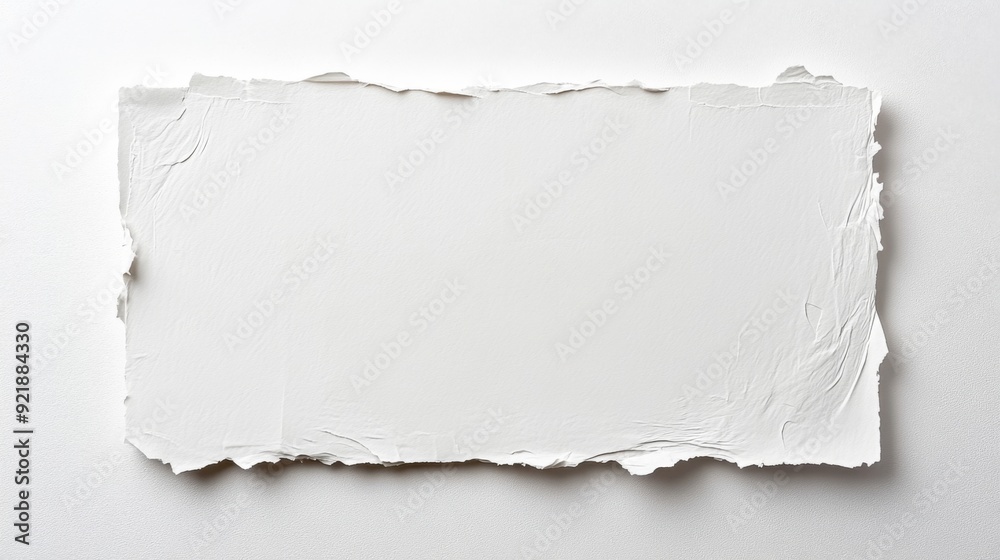 Torn white paper with a rough texture on a white background. Torn white paper with a rough texture on a white background.
