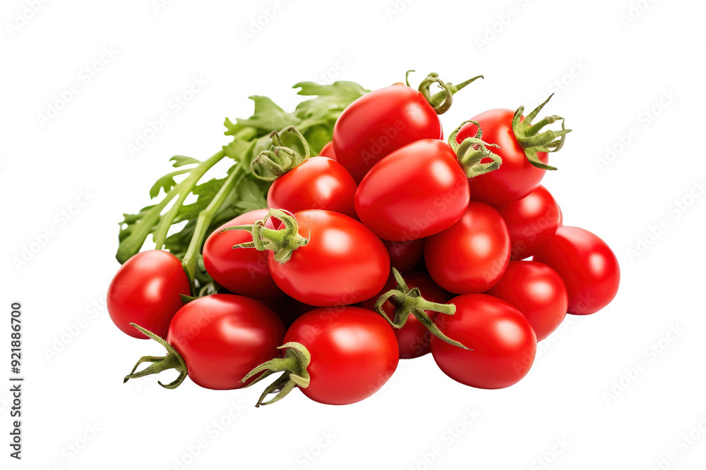 Vibrant Display of Freshly Harvested Cherry Tomatoes on a Bright White Background on White or PNG Transparent Background. Vibrant Display of Freshly Harvested Cherry Tomatoes on a Bright White Background on White or PNG Transparent Background.