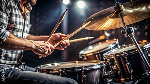 Close-up of a musician's hands playing the drums , musician, drumsticks, percussion, instrument, performance, music, rhythm