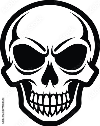 Skull in retro vintage style Vector illustration
