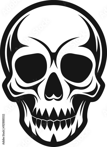 Skull in retro vintage style Vector illustration
