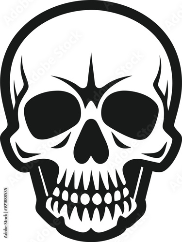 Skull in retro vintage style Vector illustration