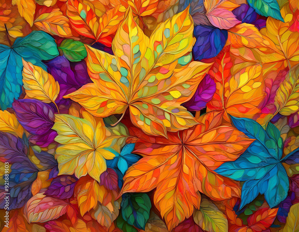 custom made wallpaper toronto digitalAbstract Pile of Autumn Leaves Colorful Varied Shapes in Visually Pleasing Pattern