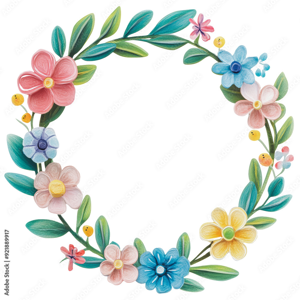 PNG Floral wreath with pastel flowers and greenery PNG Floral wreath with pastel flowers and greenery