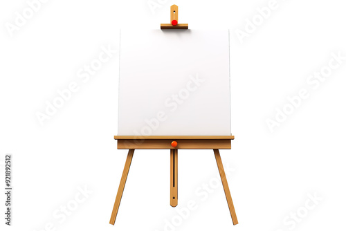 Creative Artist's Workspace With Blank Canvas Ready for Inspiration in a Bright Studio Setting on White or PNG Transparent Background.