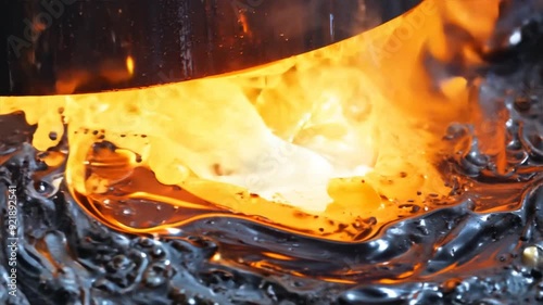 Molten hot metal, industry motion video