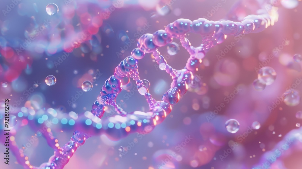 A vibrant and intricate representation of DNA strands, showcasing a blend of colors and bubbles, evoking a sense of wonder and curiosity. A vibrant and intricate representation of DNA strands, showcasing a blend of colors and bubbles, evoking a sense of wonder and curiosity.