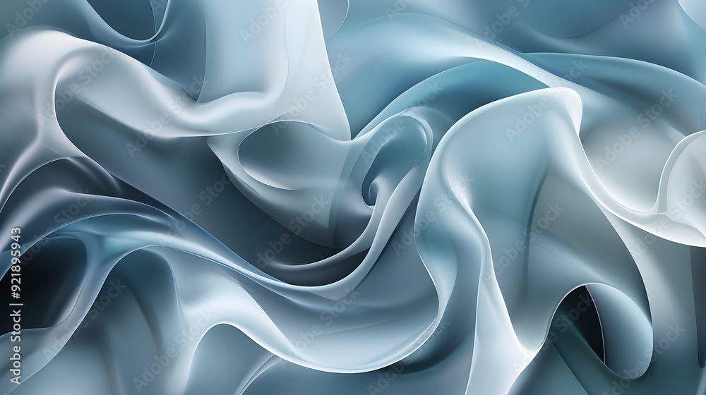 Obraz premium Abstract background smooth wavy lines in elegant gray colors. Luxury textile wave texture